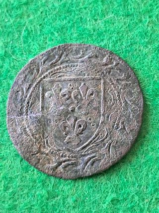 Jeton francés medieval flor de lis