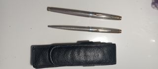 Pluma y bolígrafo Parker Cisele, plata .