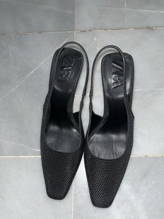 Zapatos Zara Negros Brillantes