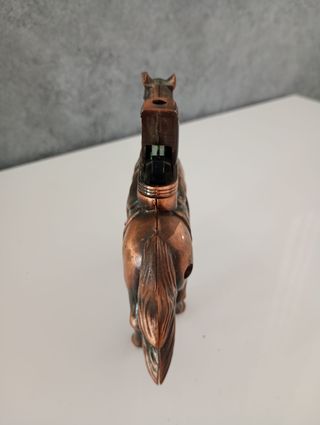 Accendino Vintage Cavallo Rame Ottone