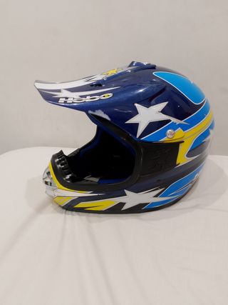 Casco Motocross HEBO Azul y Amarillo