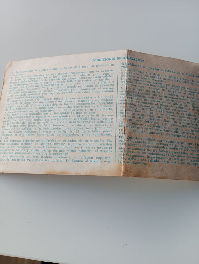 Billete Tren Renfe 1972