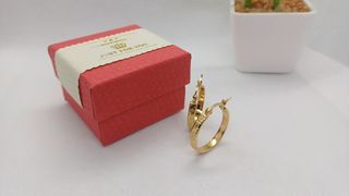 Pendientes Aro Greca Chapado Oro 18k