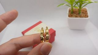 Pendientes Aro Greca Chapado Oro 18k