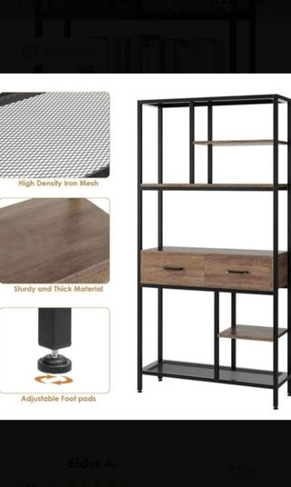 Estantería Madera y Metal Negra/Marrón