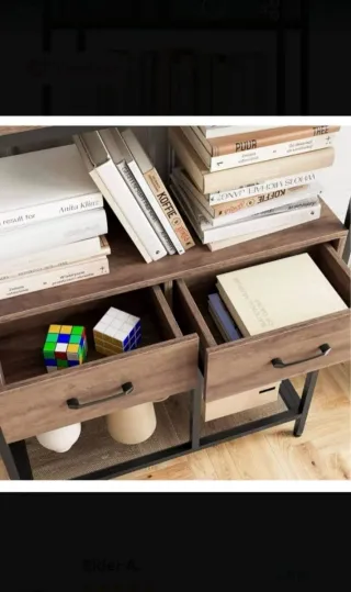 Estantería Madera y Metal Negra/Marrón