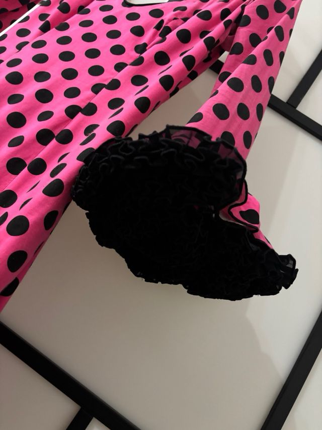 Traje/Vestido Flamenca Lunares Rosa Talla 34/36