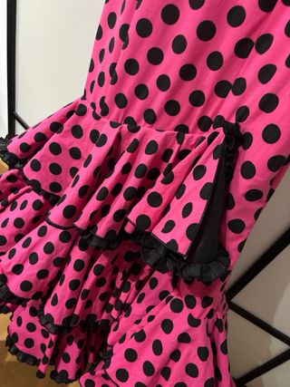 Traje/Vestido Flamenca Lunares Rosa Talla 34/36