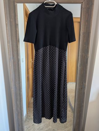 Vestido Zara Negro Lunares