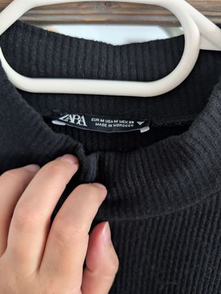 Vestido Zara Negro Lunares