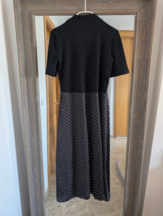 Vestido Zara Negro Lunares