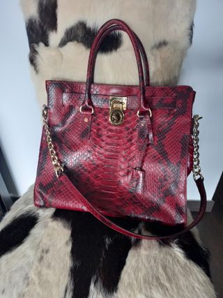 Bolso Michael Kors color burdeos Piel Serpiente
