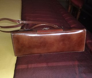 Bolso de piel auténtica marrón