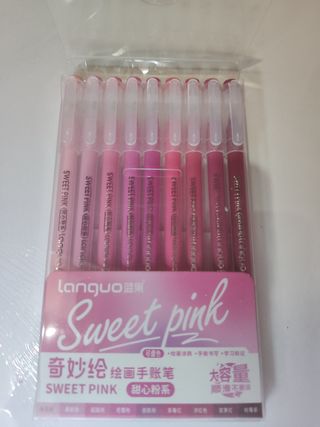 029 Material Escolar. 9 Bolígrafos Rosas