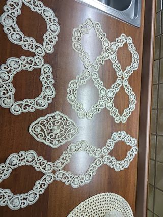 22 applicazione Pizzo Candù Fatto a Mano Originale