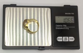 Anillo de oro de 18k con Cuarzo,  10.66 g, T-18.