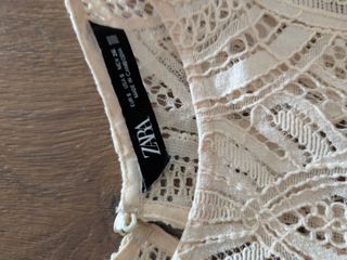 Camisa Zara encaje beige