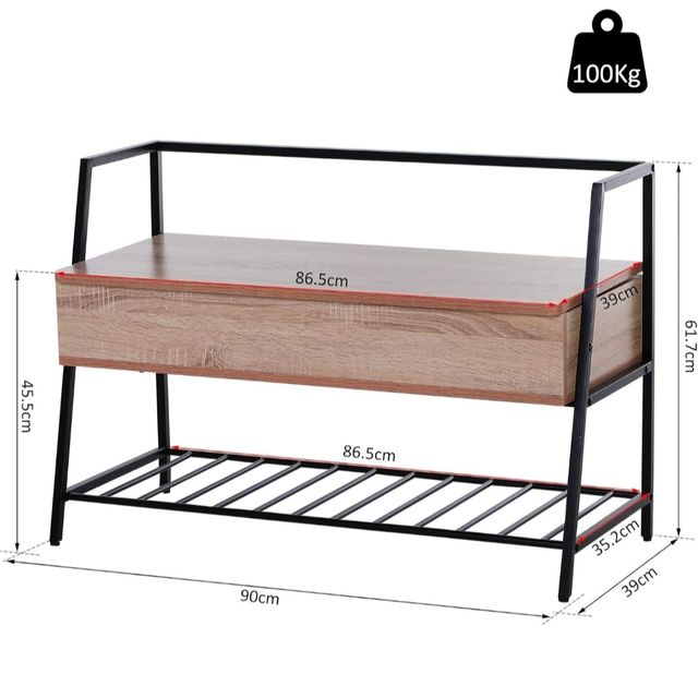 Banco recibidor y zapatero con estante