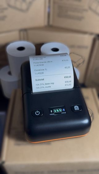 Impresora Térmica Portátil Negra y Naranja