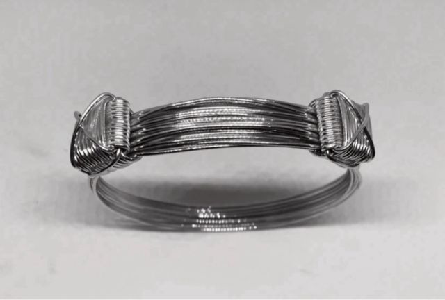 Pulsera Plata Maciza 12 Hilos Nudos