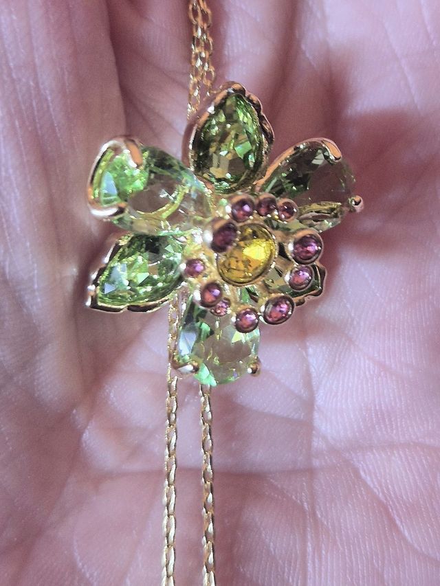 Colar Swarovski Idyllia Y Pingente Flor