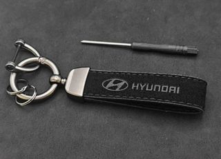 Llavero Hyundai Alcantara Tacto Piel Cuero Regalo 
