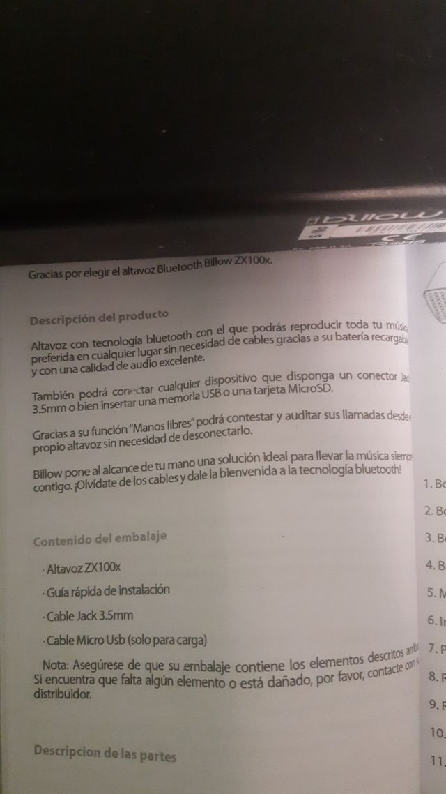 Altavoz Bluetooth Billow ZX100 Negro