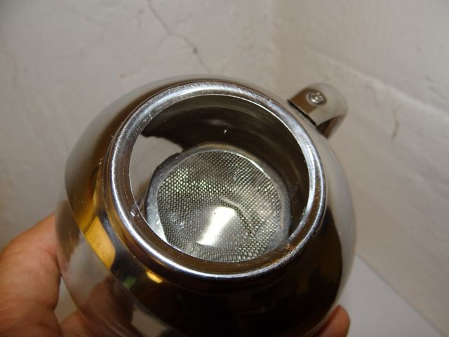 Tetera de vidrio con infusor de acero inoxidable