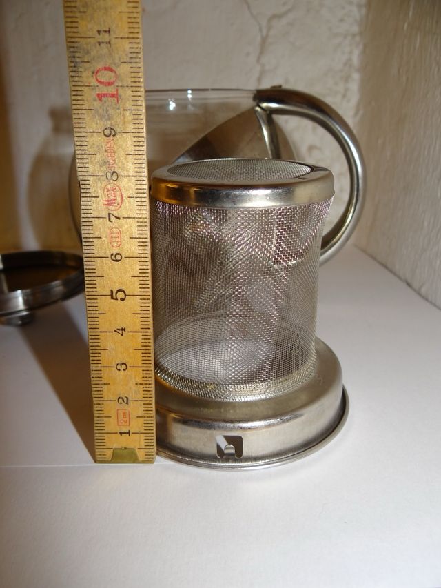 Tetera de vidrio con infusor de acero inoxidable