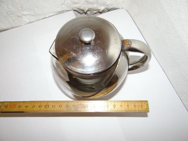 Tetera de vidrio con infusor de acero inoxidable