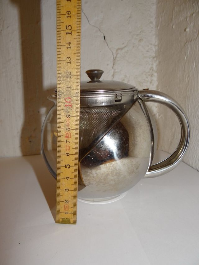 Tetera de vidrio con infusor de acero inoxidable