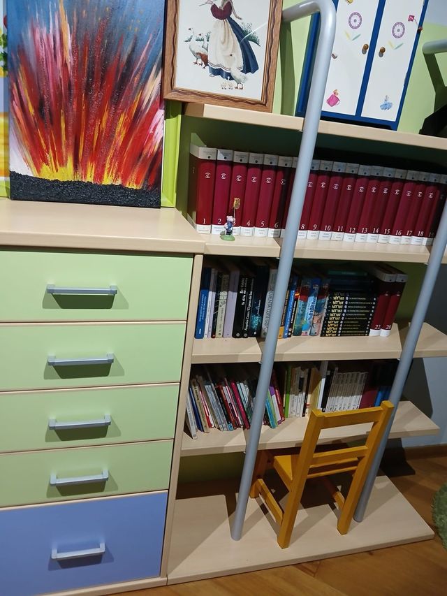 Estantería y sinfonier madera y metal