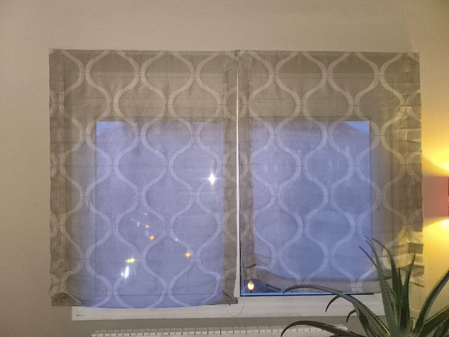 Estores plegables sin varillas, blanco y verde