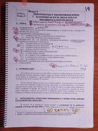 Apuntes de Historia de España, 2 de bachillerato.