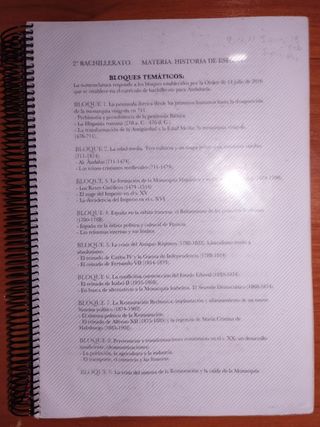 Apuntes de Historia de España, 2 de bachillerato.