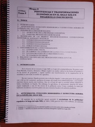 Apuntes de Historia de España, 2 de bachillerato.