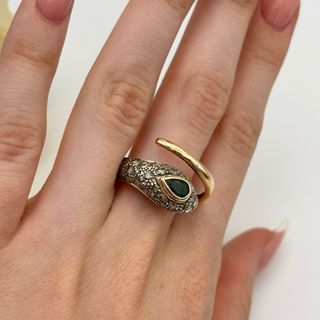 Anillo de oro 18kt y plata con diamantes