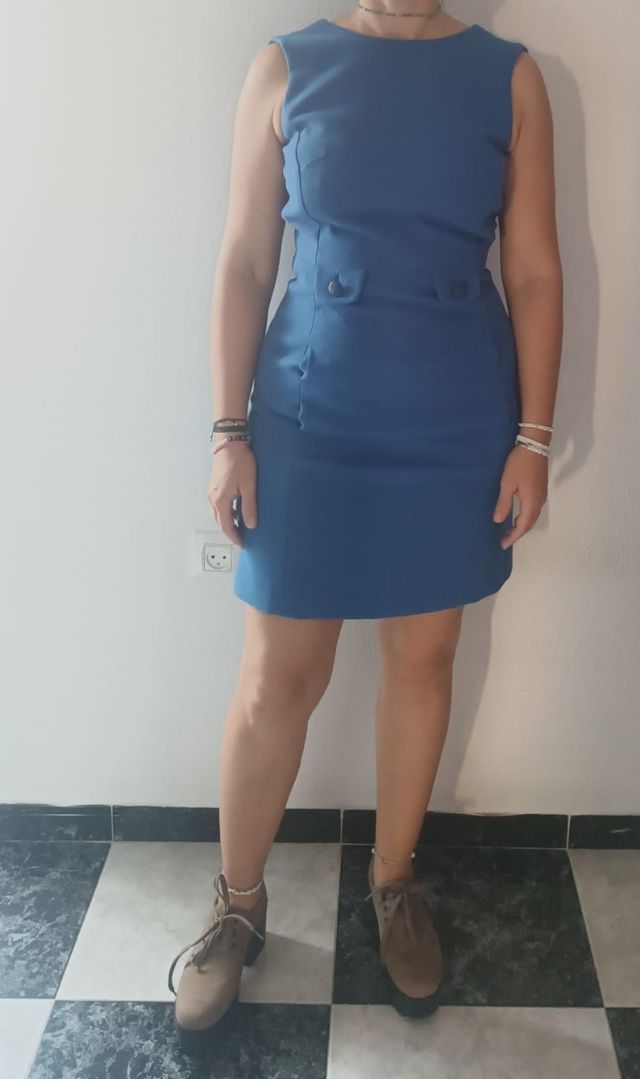Vestido corto azul mujer talla 36