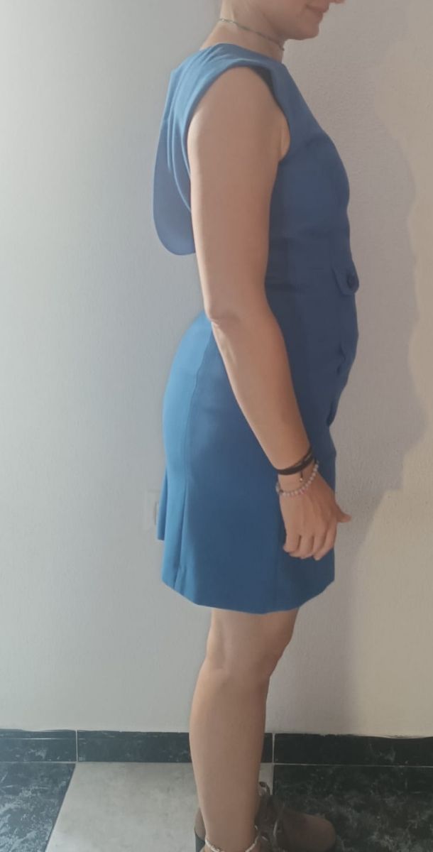 Vestido corto azul mujer talla 36