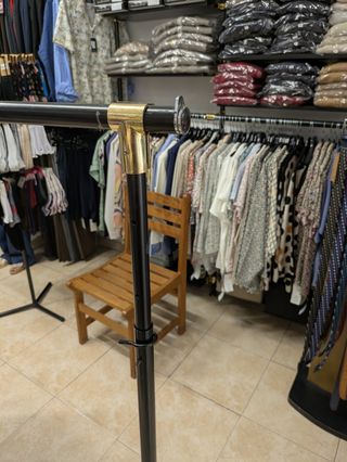 Burro Perchero Plegable Negro y Dorado