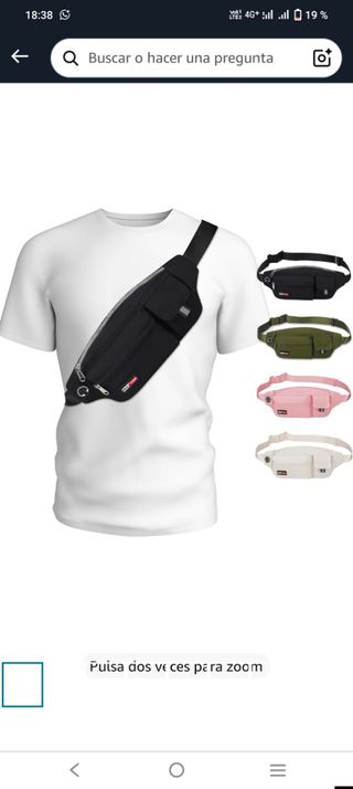 Riñonera deportiva running negra