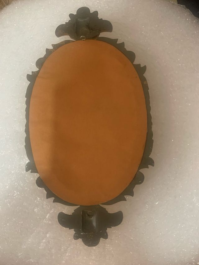 Pareja Cuadros Cerámica Flores Marco Dorado