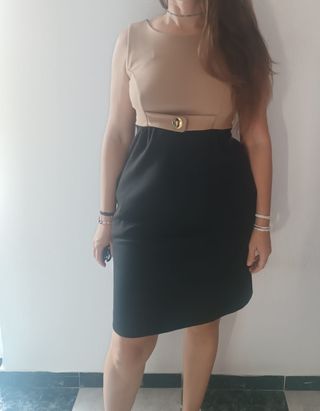 Vestido corto bicolor talla 38