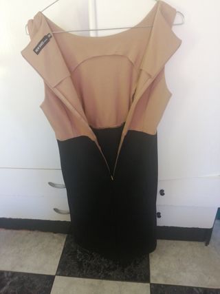 Vestido corto bicolor talla 38