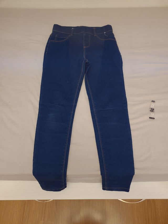 Pantalón vaquero elástico niña T.10