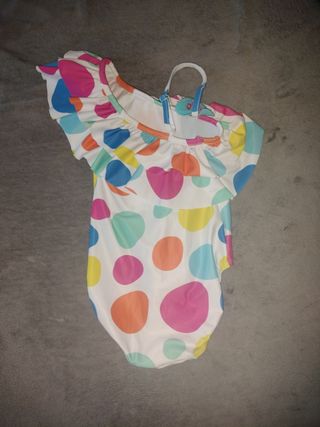 Bañador niña lunares