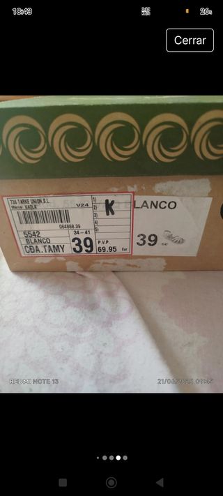 Sandalias Kaola Talla 39 Blancas