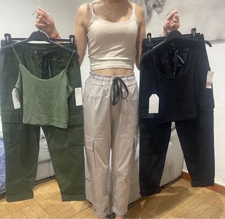 Conjunto de mujer: Top y Pantalón Cargo