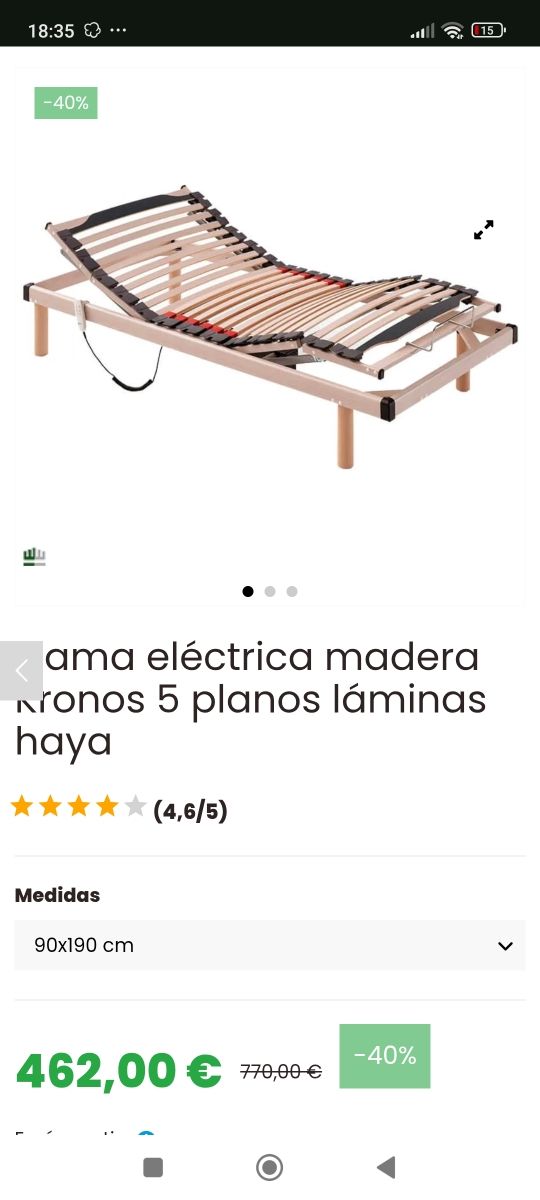 Cama Eléctrica Articulada (reclinable) Kronos