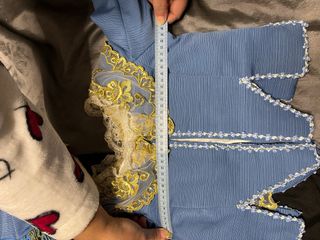 Traje Fallera Niña Azul y Dorado